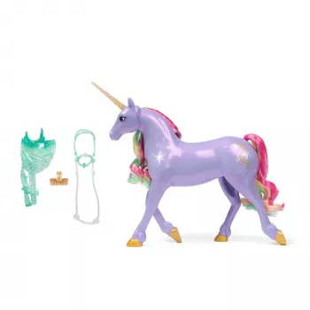 Spin Master Unicorn Academy Wildstar Einhornfigur 11 Zoll mit durchscheinendem Sattel und Zaumzeug, mehrfarbig, Kunststoff, für Kinder ab 4 Jahren