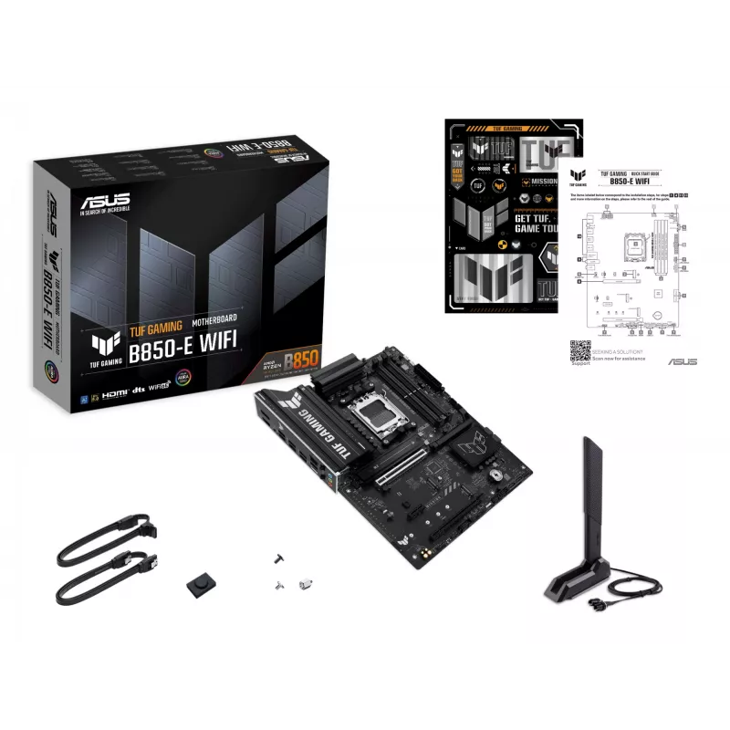 Mainboard ASUS TUF GAMING B850-E WIFI, AMD B850, Sockel AM5, ATX, DDR5, 4x DIMM, 3x M.2, Wi‑Fi 6E, 2,5Gb LAN