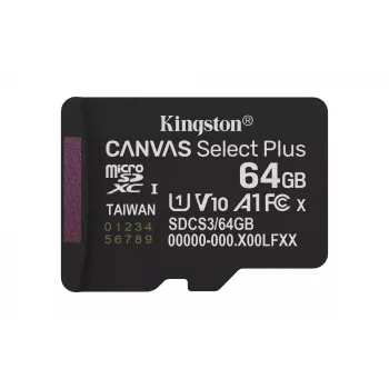 Kingston Technology 64GB micSDXC Canvas Select Plus Gen3 100R A1 Einzelpackung w/o ADP