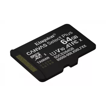 Kingston Technology 64GB micSDXC Canvas Select Plus Gen3 100R A1 Einzelpackung w/o ADP