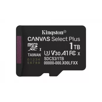 Kingston Technology 1TB micSDXC Canvas Select Plus Gen3 150R A1 Einzelpackung w/o ADP