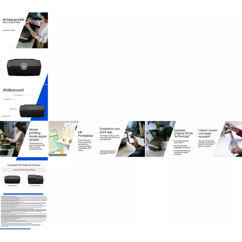 HP DeskJet 2910 Drahtloser 3-in-1 Farbdrucker Thermischer Tintenstrahl 4800x1200 DPI