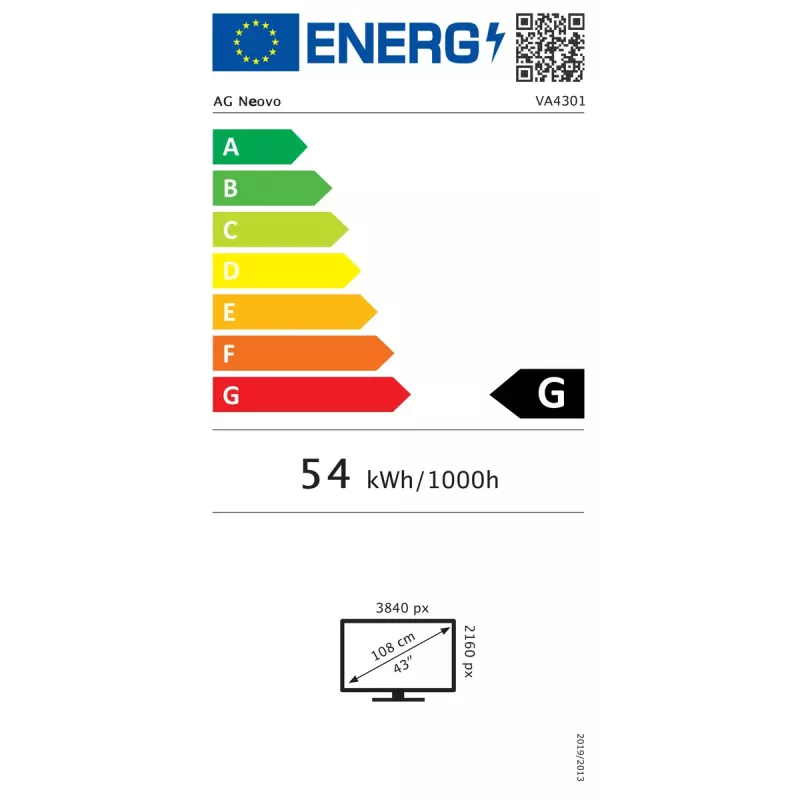 AG Neovo VA4301 Signage Display Digital Signage Flachbildschirm 108 cm (42,5 Zoll) LED 350 cd/m² 4K Ultra HD Schwarz