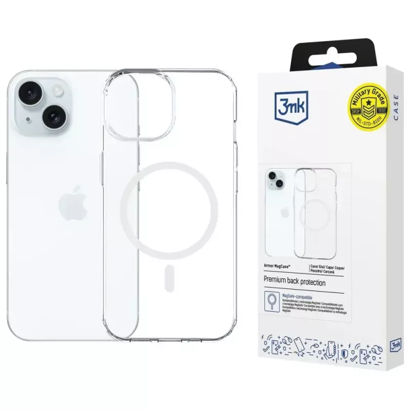 Schutzhülle 3MK Armor MagCase für Apple iPhone 15 – robustes Design, magnetische Kompatibilität