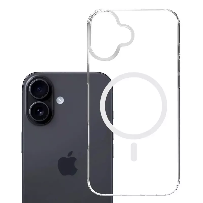 Cover Handyhülle 3MK Armor MagCase für iPhone 16, 6,1 Zoll (15,5 cm), transparent, PC+TPU