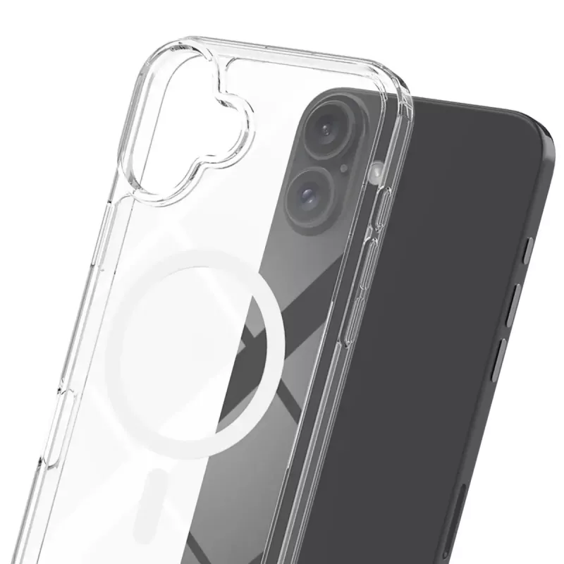 Cover Handyhülle 3MK Armor MagCase für iPhone 16, 6,1 Zoll (15,5 cm), transparent, PC+TPU