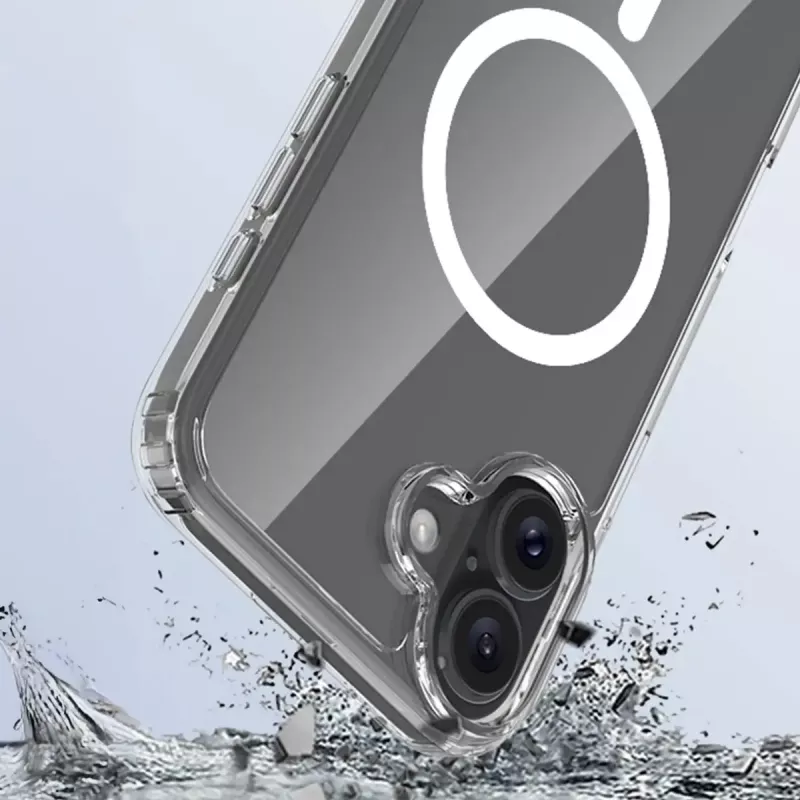 Cover Handyhülle 3MK Armor MagCase für iPhone 16, 6,1 Zoll (15,5 cm), transparent, PC+TPU