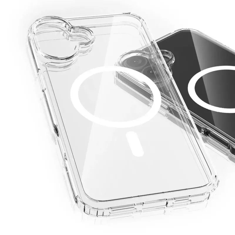 Cover Handyhülle 3MK Armor MagCase für iPhone 16, 6,1 Zoll (15,5 cm), transparent, PC+TPU