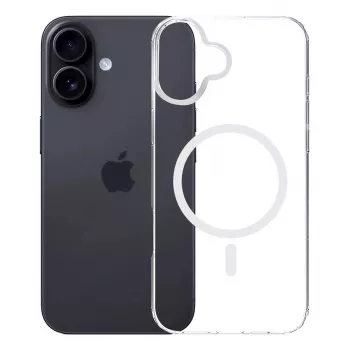 Cover Handyhülle 3MK Armor MagCase für iPhone 16, 6,1 Zoll (15,5 cm), transparent, PC+TPU