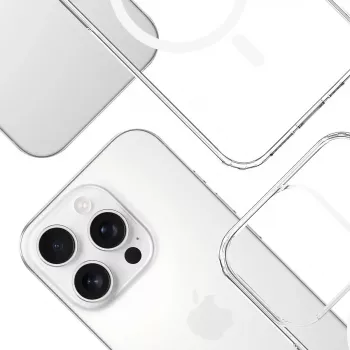 Handyhülle 3MK Armor MagCase Cover für iPhone 16 Pro Max, passend für 17,5 cm (6,9 Zoll), transparent, PC+TPU