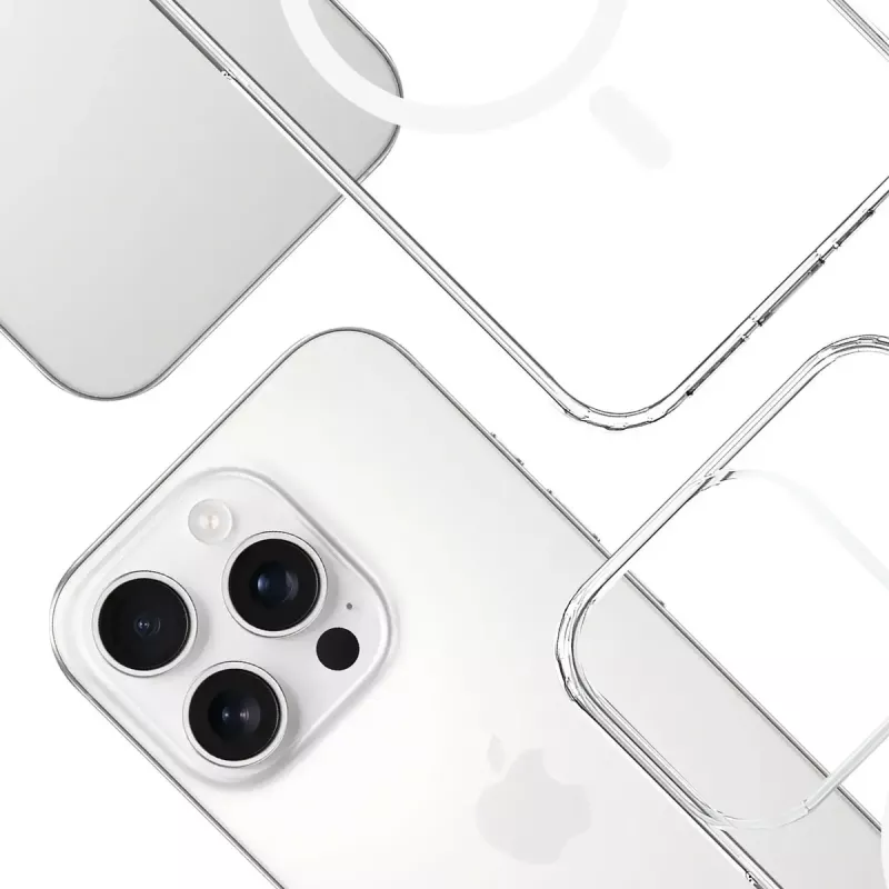 Handyhülle 3MK Armor MagCase Cover für iPhone 16 Pro Max, passend für 17,5 cm (6,9 Zoll), transparent, PC+TPU