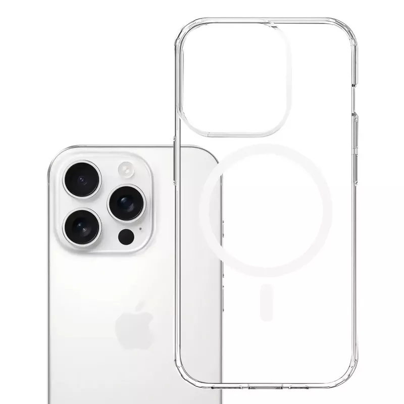 Handyhülle 3MK Armor MagCase Cover für iPhone 16 Pro Max, passend für 17,5 cm (6,9 Zoll), transparent, PC+TPU