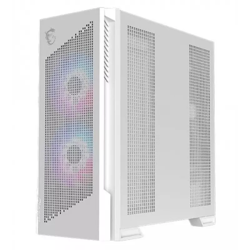PC-Gehäuse MSI MPG VELOX 300R AIRFLOW PZ Midi Tower Weiß — ATX/EATX/MicroATX/Mini-ITX, 1×3,5 Zoll, 4×2,5 Zoll, 2×USB 3.2 Gen1, Seitenfenster