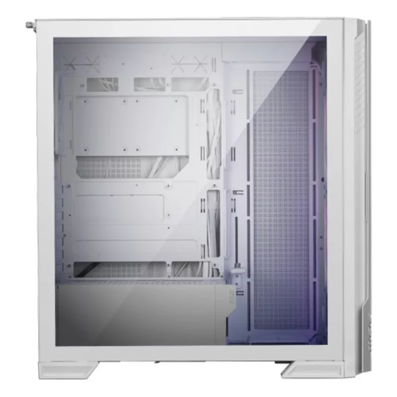 PC-Gehäuse MSI MPG VELOX 300R AIRFLOW PZ Midi Tower Weiß — ATX/EATX/MicroATX/Mini-ITX, 1×3,5 Zoll, 4×2,5 Zoll, 2×USB 3.2 Gen1, Seitenfenster