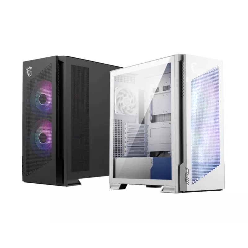 PC-Gehäuse MSI MPG VELOX 300R AIRFLOW PZ Midi Tower Weiß — ATX/EATX/MicroATX/Mini-ITX, 1×3,5 Zoll, 4×2,5 Zoll, 2×USB 3.2 Gen1, Seitenfenster