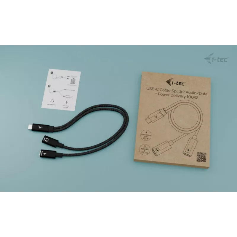 i-tec USB-C-Kabel-Splitter Audio/Daten + Power Delivery 100 W