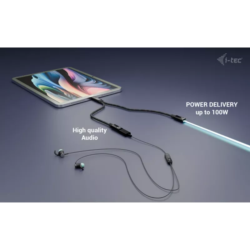 i-tec USB-C-Kabel-Splitter Audio/Daten + Power Delivery 100 W