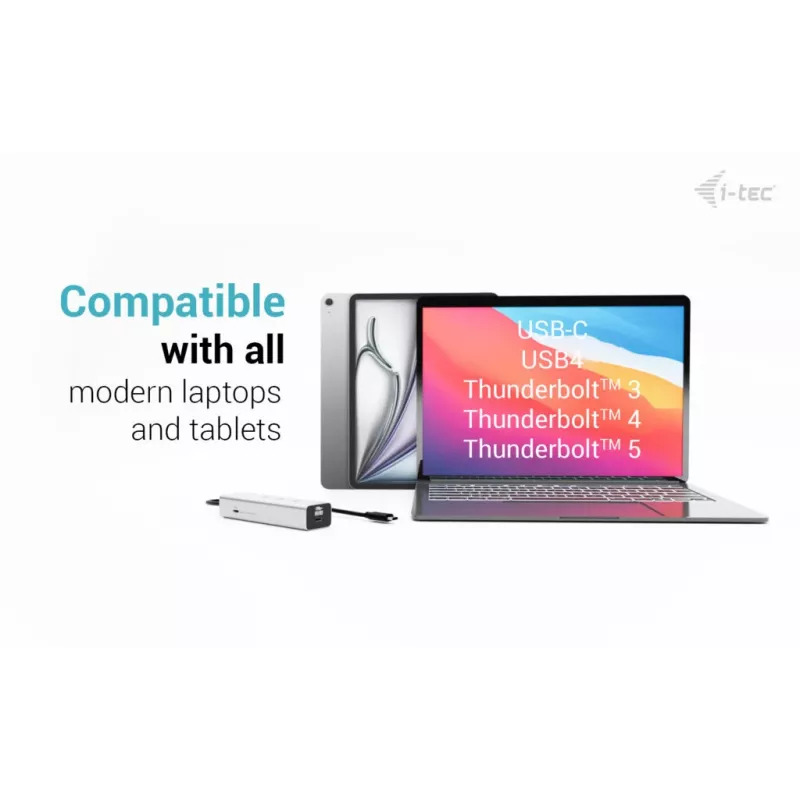 i-tec Metal USB-C Charging HUB 5-Port mit USB-C Video 8K + Power Delivery 85W