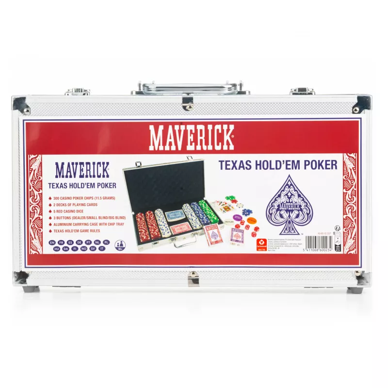 Pokerset Cartamundi Maverick — Kunststoff-Chips 11,5 g, Koffer 385×240×65 mm
