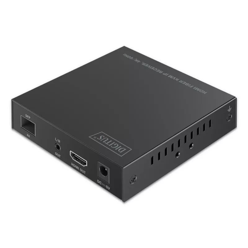DIGITUS HDMI Fiber Receiver – für DS-55348 4K/60Hz 40 km/300m IP 1G Schwarz
