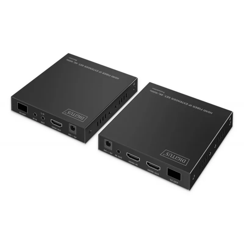 DIGITUS HDMI Fiber Extender Set - 4K/60Hz, 40 km/300m Schwarz