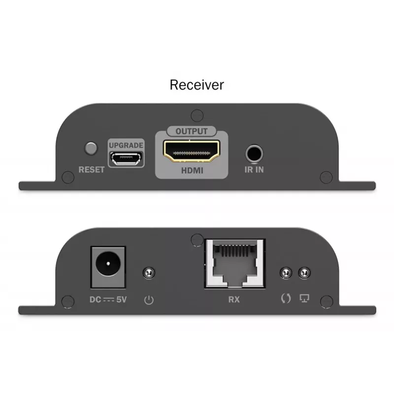 DIGITUS HDMI IP Extender Set - 4K/60Hz 120/200 m, Eins-zu-Viele, CAT, Schwarz
