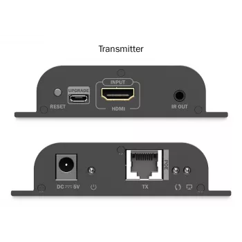 DIGITUS HDMI IP Extender Set - 4K/60Hz 120/200 m, PoE, One-to-Many, CAT, Schwarz