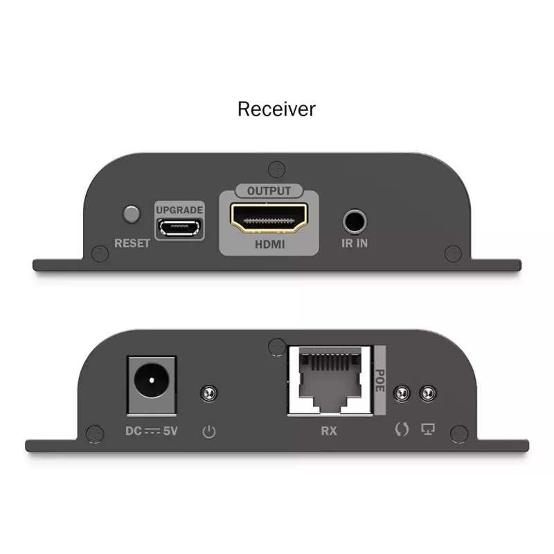 DIGITUS HDMI IP Extender Set - 4K/60Hz 120/200 m, PoE, One-to-Many, CAT, Schwarz
