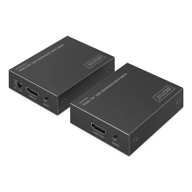 DIGITUS HDMI KVM Extender Set – 4K/30Hz 40/70m PoC CAT Schwarz