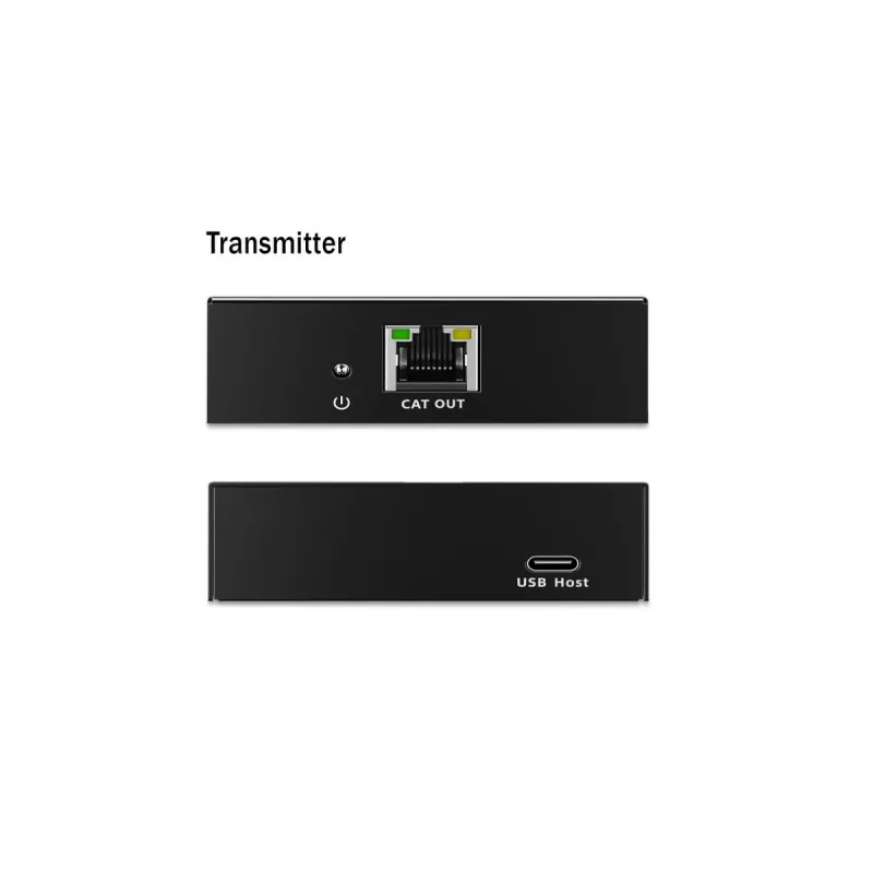 USB 3.2 Gen1 CAT-Extender von DIGITUS DA-73121 — 5 Gbit/s, 4 Ports (3× USB-A, 1× USB-C), 100 m, DC-betrieben