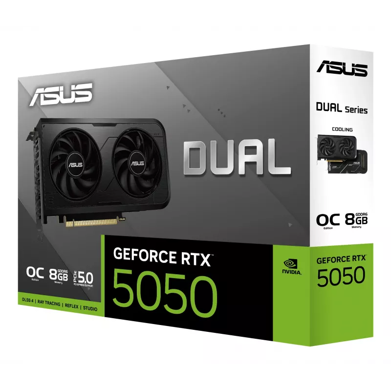 Grafikkarte ASUS GeForce RTX 5050, 8 GB GDDR6, PCIe 5.0, 2560 CUDA-Kerne, 128-Bit-Speicherbus