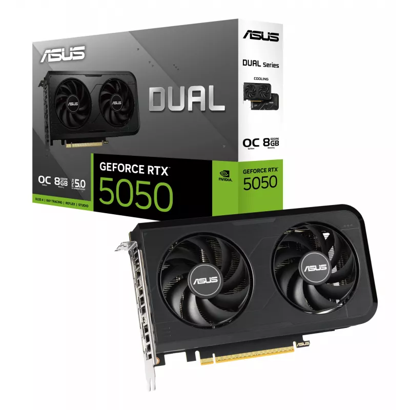 Grafikkarte ASUS GeForce RTX 5050, 8 GB GDDR6, PCIe 5.0, 2560 CUDA-Kerne, 128-Bit-Speicherbus