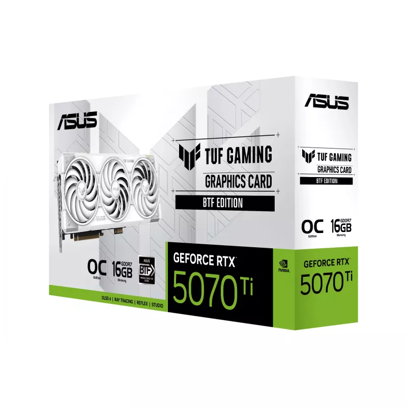 Grafikkarte ASUS TUF NVIDIA GeForce RTX 5070 Ti 16 GB GDDR7 256-Bit PCIe 5.0 3-Lüfter weiß