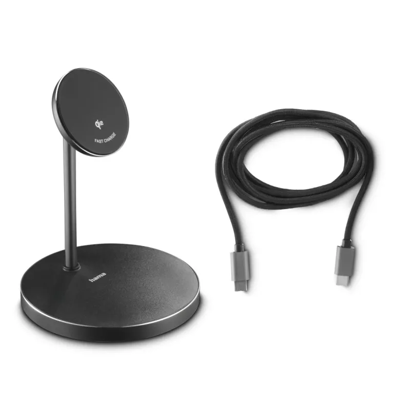 Hama 00201737 mobiles Ladegerät Kopfhörer, Smartphone Schwarz USB Kabelloses Laden Schnellladung Indoor