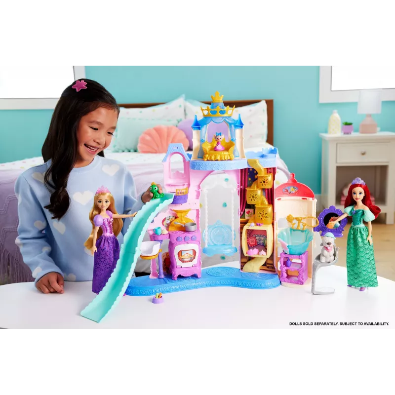 Disney Princess Pet Palace Spielset mit 7 Spielbereichen, 3 Tierfreunden und über 20 Möbel- und Zubehörteilen