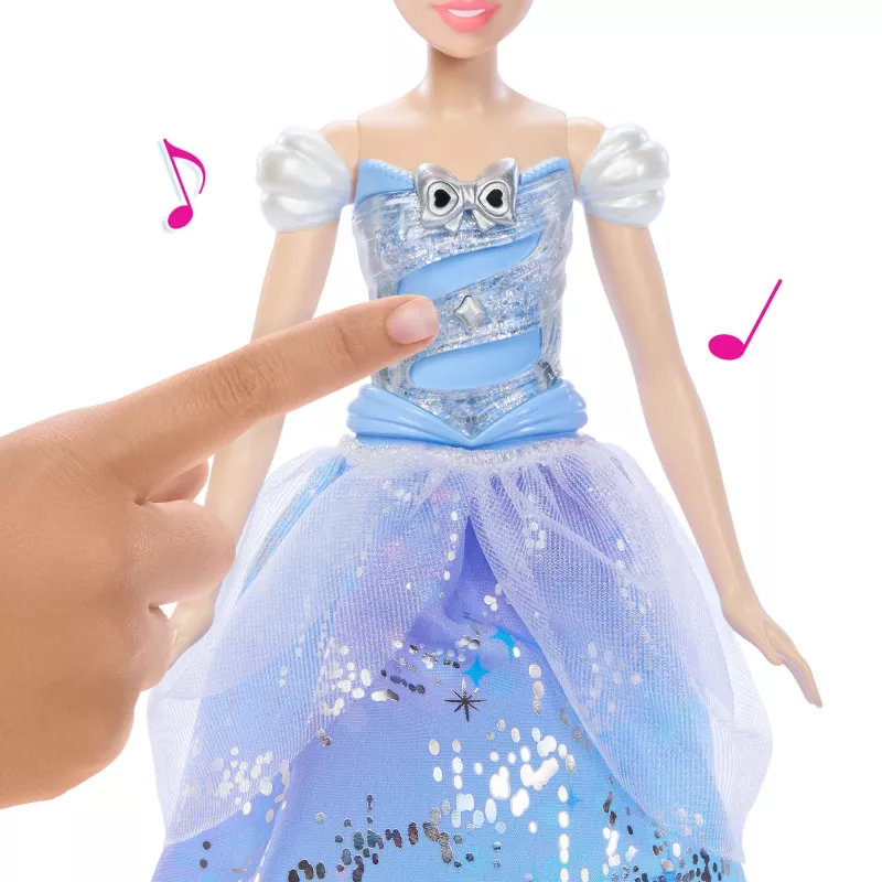 Disney Princess Verzaubertes Ballkleid Cinderella Modepuppe mit Licht & Sound, inspiriert vom Film