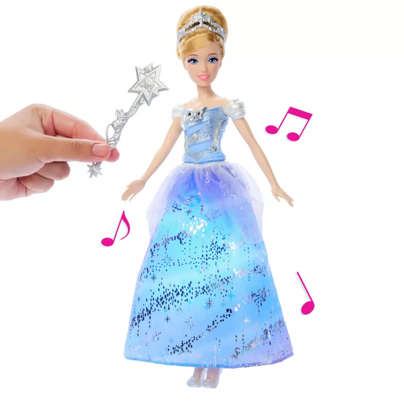 Disney Princess Verzaubertes Ballkleid Cinderella Modepuppe mit Licht & Sound, inspiriert vom Film