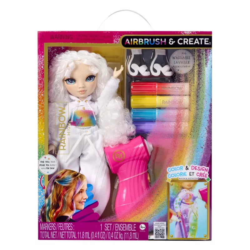 Rainbow High Air Brush & Create Fashion Dolls -Grüne Augen, Modepuppe, Weiblich, 4 Jahr(e), Junge/Mädchen, 280 mm, Mehrfarbig