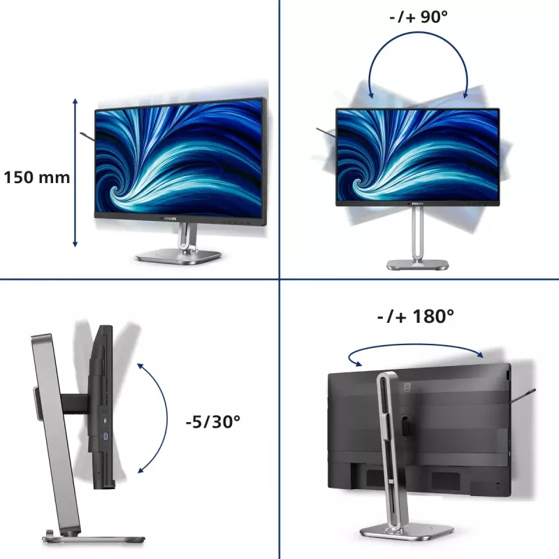 Philips 4000 series 24B2N4200/00 Computer-Monitor 60,5 cm (23,8 Zoll) 1920 x 1080 Pixel Full HD LCD Grau