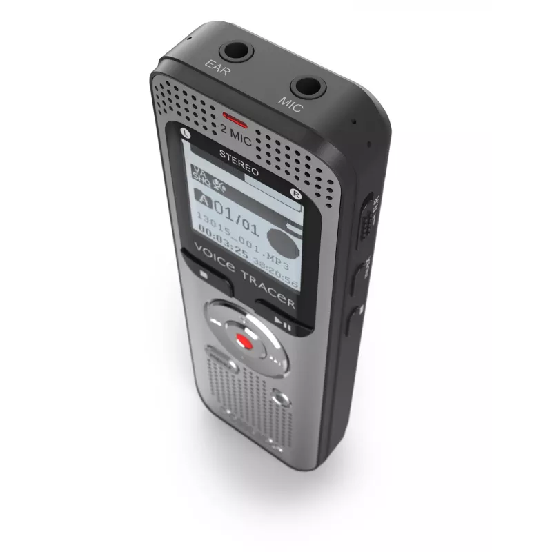 Diktiergerät Philips Voice Tracer DVT2015 Interner Speicher Flash-Karte Silber 2370 h Aufnahmezeit