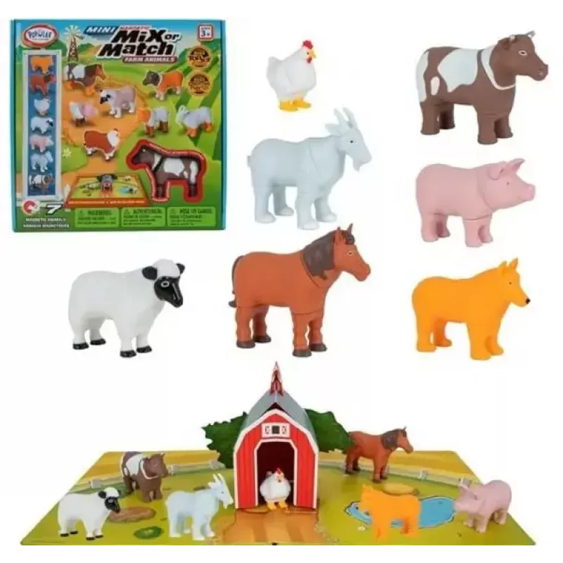 MALIK Magnetisches Mini-Tierset 62333 — Bauernhof-Thema magnetische Spielfiguren für Kleinkinder