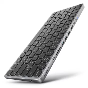 Axagon HMC-KB-CRL, USB 5Gbps Hub mit Tastatur, HDMI 4K/60Hz, 3x USB-A, SD/mSD, Audio, PD100, kyrillisches Layout