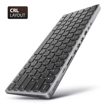 Axagon HMC-KB-CRL, USB 5Gbps Hub mit Tastatur, HDMI 4K/60Hz, 3x USB-A, SD/mSD, Audio, PD100, kyrillisches Layout