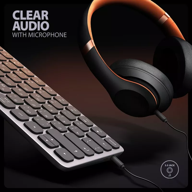 Axagon HMC-KB-CRL, USB 5Gbps Hub mit Tastatur, HDMI 4K/60Hz, 3x USB-A, SD/mSD, Audio, PD100, kyrillisches Layout