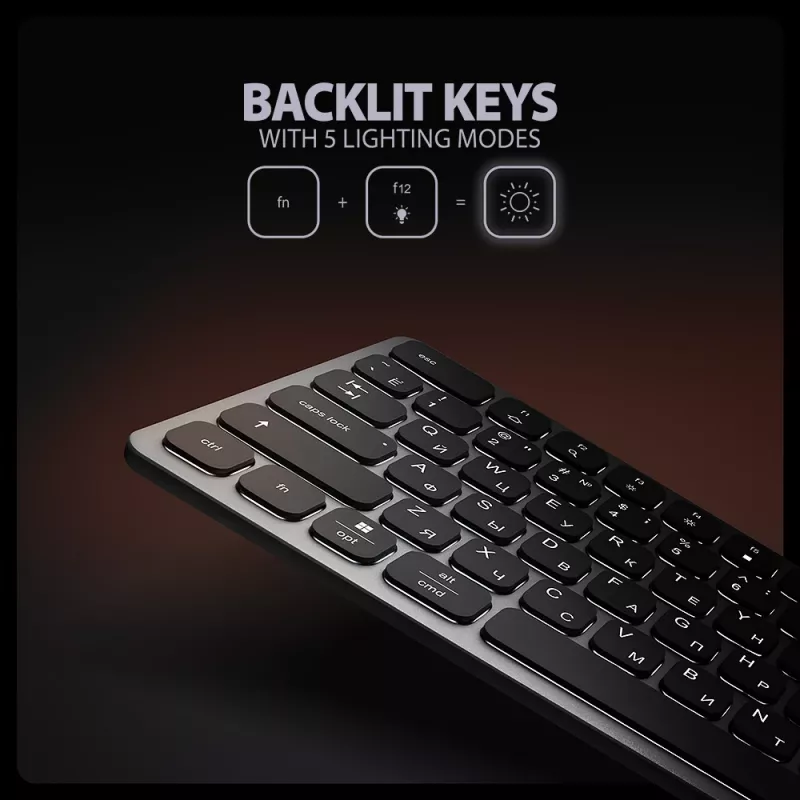 Axagon HMC-KB-CRL, USB 5Gbps Hub mit Tastatur, HDMI 4K/60Hz, 3x USB-A, SD/mSD, Audio, PD100, kyrillisches Layout