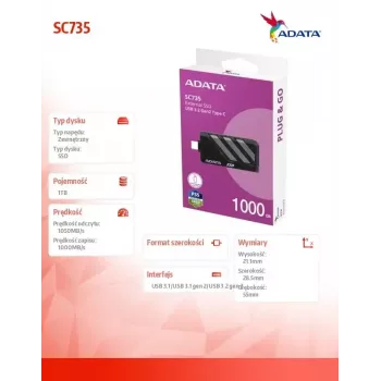SSD-Laufwerk ADATA 1 TB extern 2,5 Zoll U3.2C SC735