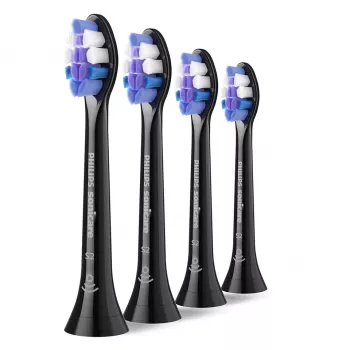 Zahnbürstenköpfe Philips HX6054/88 — 4er-Pack, extra-weiche Borsten, schwarz