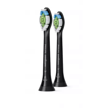 Philips Sonicare Optimal White HX6062/88 2er-Pack Aufsteckbürsten, 2 Stk., Schwarz, 3 Monate, Mittel, 62000 Bewegungen pro Minute, Philips
