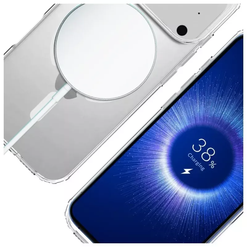 Schutzhülle 3MK Armor MagCase für Apple iPhone 17 Pro, magnetische Befestigung, transparent/rauchfarben