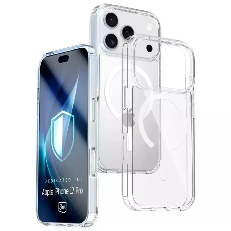 Schutzhülle 3MK Armor MagCase für Apple iPhone 17 Pro, magnetische Befestigung, transparent/rauchfarben